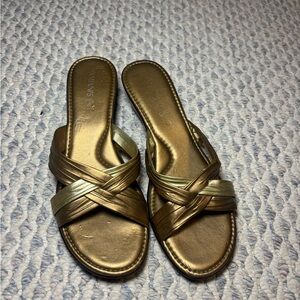 Elegant Gold Women's Slide Sandals